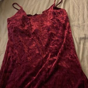 Spaghetti strap burgundy dress